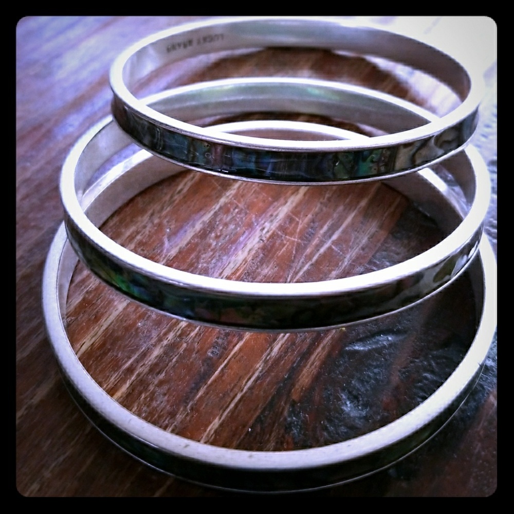 Lucky Brand Silver Bangles - set of 3